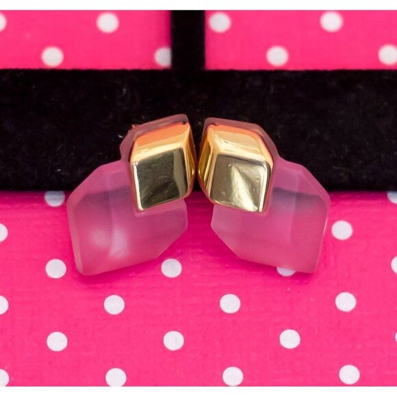 Vintage Crystal Cube Stud Earrings by Avon - P14 - Picture 1 of 2